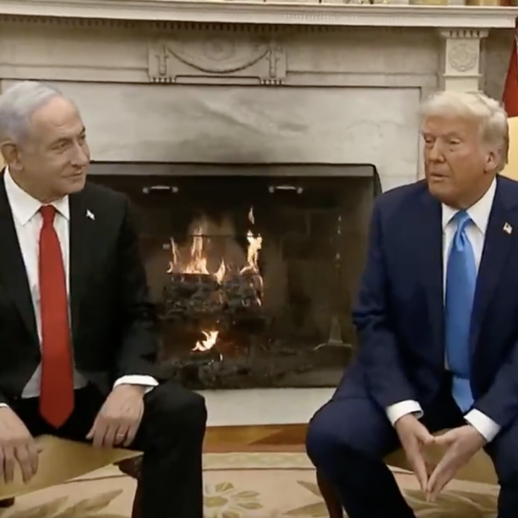 Israeli PM Netanyahu and President Trump in the Oval Office (Screenshot)